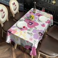 thumbnail image 5 of Pioneer Flower Floral Print Pattern Rectangle Tablecloth 60"x102",Waterproof Polyester Rectangle Table Cloth, Wipeable Spillproof Polyester Tablecloth for Dining, Camping, Indoor and Outdoor, 5 of 6