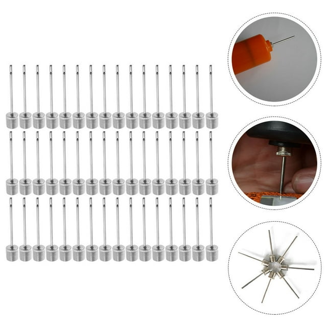 RENACLIPY Professional Basketball Needle Stainless Steel Multifunction Pump for Inflating Sports Balls Silver 100Pcs for Fan Gear