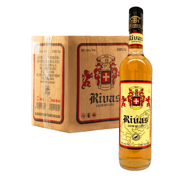 Caja Licor de Caña Rivas Abocado Oro 1000 Ml Licor de Caña