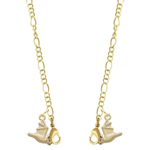 Goldtone 3-D Flying Bat with Crystals Goldtone Face Mask Necklace