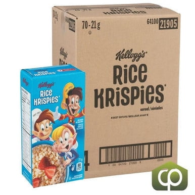 Kellogg's Rice Krispies Individuel 21g (70/caisse) - Snap! Craquelé - 3.85 lbs