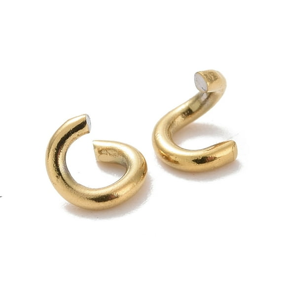 200pcs Ion Plating(IP) 304 Stainless Steel Open Jump Rings golden 21 Gauge 3.5x0.7mm Inner Diameter: 2.1mm
