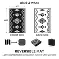 thumbnail image 3 of SIXHOME 8x10 Feet Waterproof Outdoor Rug - Reversible Black & White Plastic Patio Mat, Non-Slip Durable Moroccan Geometric Design for Camping, RV, Balcony, Porch, Picnic, 3 of 7