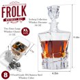 thumbnail image 7 of Frolk Whiskey Decanter Set for Men and Women - Whiskey Decanter, 2 Rocks Whiskey Glasses, 8 Stainless Steel Whisky Cubes, 2 Coasters, Silicone-Tipped Tongs & Freezer Pouch in Pinewood Box, 7 of 7