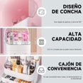 thumbnail image 4 of Organizador de Cuidado de la Piel,caja de almacenamiento con cubierta última intervensión de polvo, asa portátil, impermeable abierta deVitrinas cosméticas multifunción para (rosa), 4 of 7