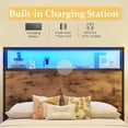 thumbnail image 7 of Fluest Twin Bed Frame with 2-Tier Storage Headboard, USB Port and LED Light, 4 Storage Drawers, Brown, 7 of 7
