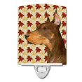 thumbnail image 1 of Carolines Treasures SS4388CNL Doberman Fall Leaves Portrait Ceramic Night Light, 1 of 2