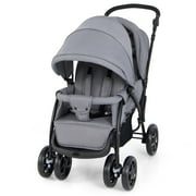 Costway Double Stroller Foldable Baby Twin Lightweight Travel Stroller Infant Pushchair Grey