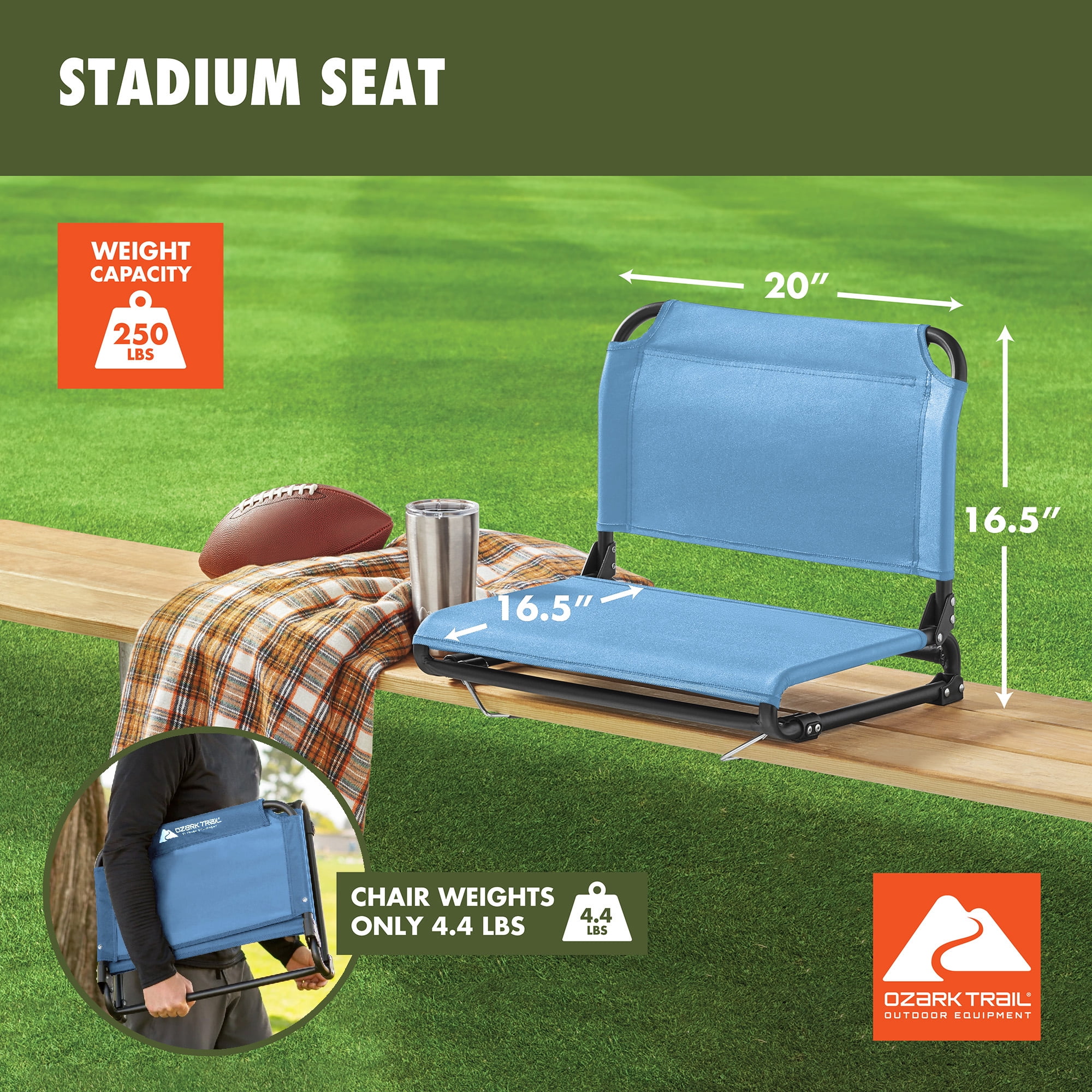 Ozark Trail Stadium Seat Sky Blue