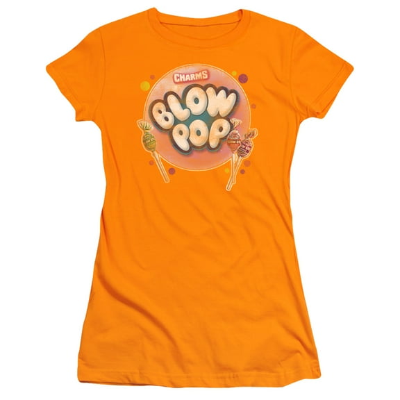 Tootsie Roll Blow Pop Bubble S/S Junior Women's T-Shirt Sheer Orange