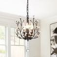 thumbnail image 4 of AFANQI 3 - Light Branch Crystal Chandelier Small Flush Mount Vintage Pendant Hanging Lighting Farmhouse Light Fixture for Bedroom Porch Dining Room Kitchen Hallway Foyer, 4 of 13