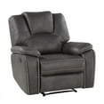 thumbnail image 2 of Steve Silver Katrine Charcoal Gray Faux Leather Manual Recliner, 2 of 11