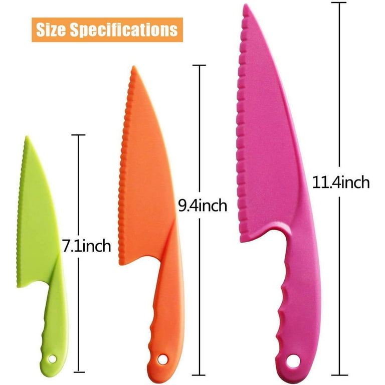 Casewin 5 Pcs Kid Plastic Kitchen Knife Set, Safe Kitchen Knife Sawtooth  Cutter Plastic Toddler Cooking Knives Children Paring Knives 