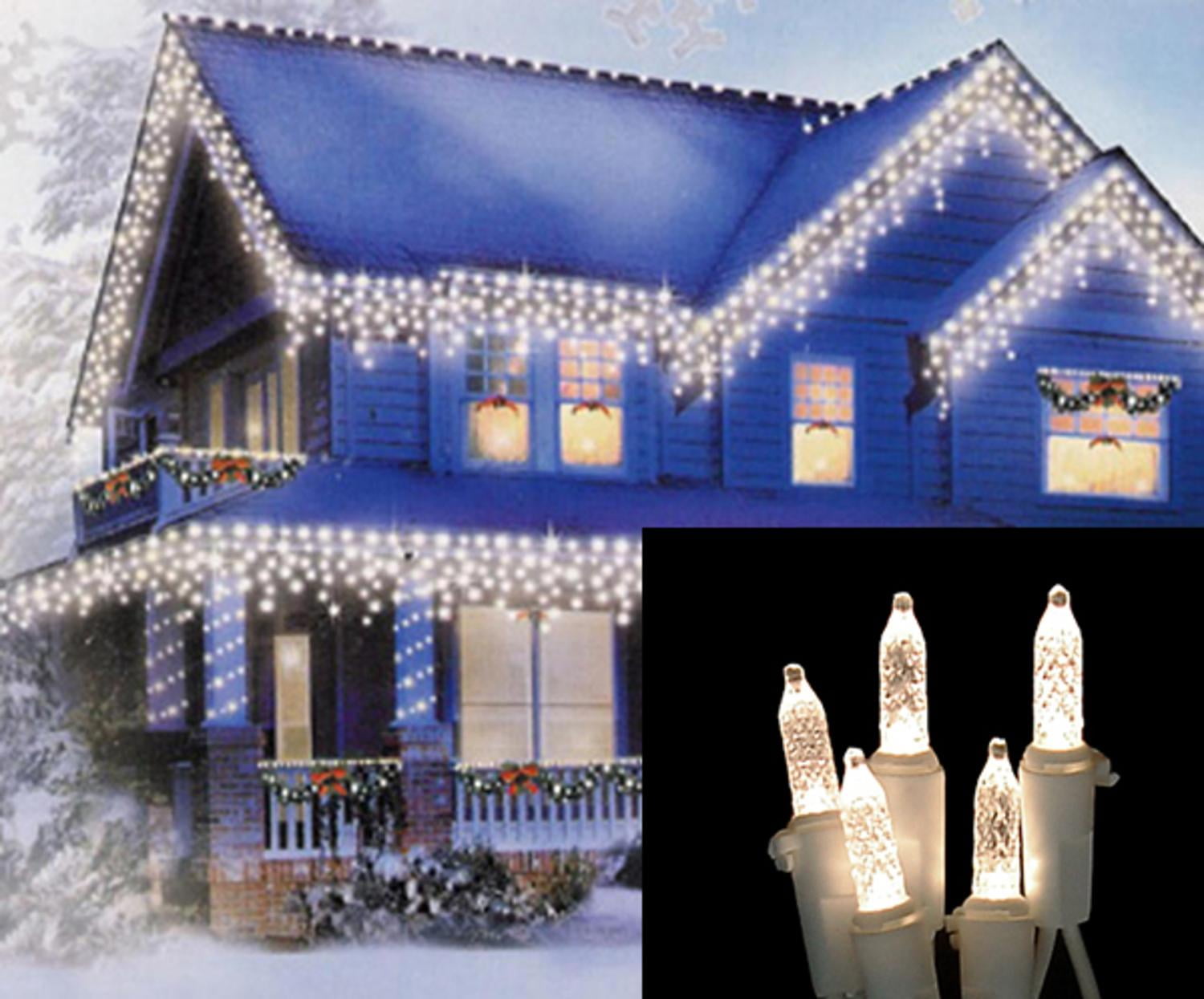 Set Of 100 Warm White Led M5 Icicle Christmas Lights Wire Set Of 100 Warm White Led M5 Icicle Christmas Lights Wire