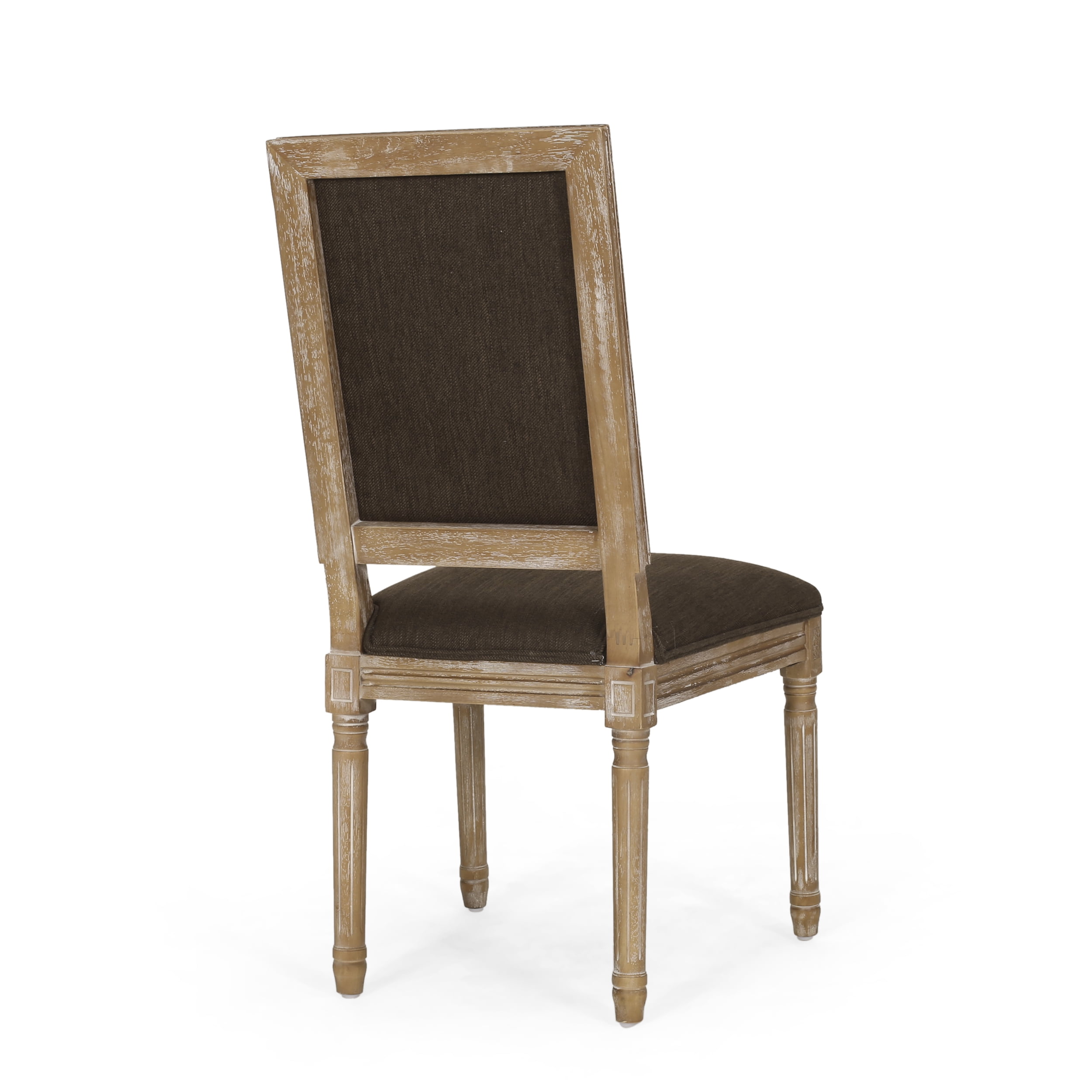 Noble House Robin French Wood Upholstered Dining Chair, Set of 4, Brown