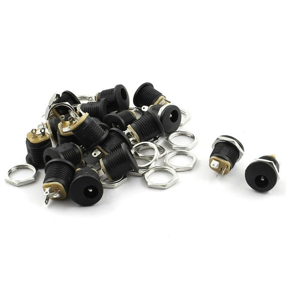 20 Pcs 5.5mm x 2.1mm DC Power Jack Socket Panel Mount Connector