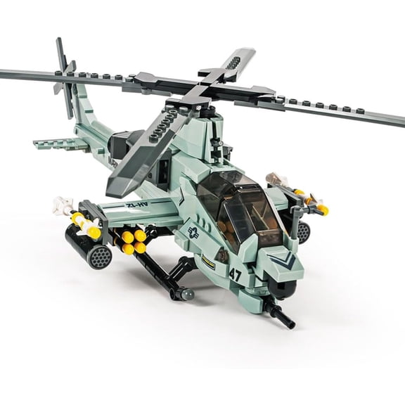 Military Series AH-1Z Helicopter Little Birds Air Force Building Block Set (597 Pieces) -Building and Military Toys Gifts