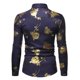 thumbnail image 1 of Hombres Nightclub Shiny Golden 3D Rose Impreso Slim Fit Button Down Party Dress Shirt Odeerbi ODB-6, 1 of 4