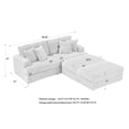 thumbnail image 5 of 88.58" Corduroy Sofa,Extra Deep Seat Couch with Double Storage & Pillows,Comfy Upholstered Oversized Loveseat Sofa Couch for Living Room,Office,Pink, 5 of 7