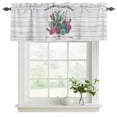 thumbnail image 2 of 2 Pack Valances for Windows, Summer Cactus Window Valances for Living Room/Bedroom/Bathroom, Farmhouse Tropical Plants Wooden Grain Light Filtering Kitchen Curtain Valance 54"W x18" L, 2 of 9