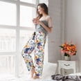 thumbnail image 4 of Uemuo Lilies Flowers Pattern Women's Wide Leg Palazzo Lounge Pants with Pockets Light Weight Loose Comfy Casual Pajama Pants-Large, 4 of 9