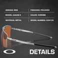 thumbnail image 2 of Oakley OO4124 Gauge 8 Rectangle Shaped Polarized Sunglasses for Men - Includes Official Eyewear Kit - Polished Chrome Frame with Prizm Tungsten Lens, 2 of 5