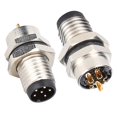 thumbnail image 4 of Panel Connector, M8 Connector Brass Nickel Plug Connector IP67 Waterproof  For Male Socket For Industry, 4 of 8