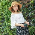 thumbnail image 4 of SikaFu Korean Version Foldable Handmade Large Brimmed Straw Hat For Women, Versatile In Summer, Fresh And Refreshing, Beach, Sun Protection And Sunshade Hat For Summer, 4 of 8