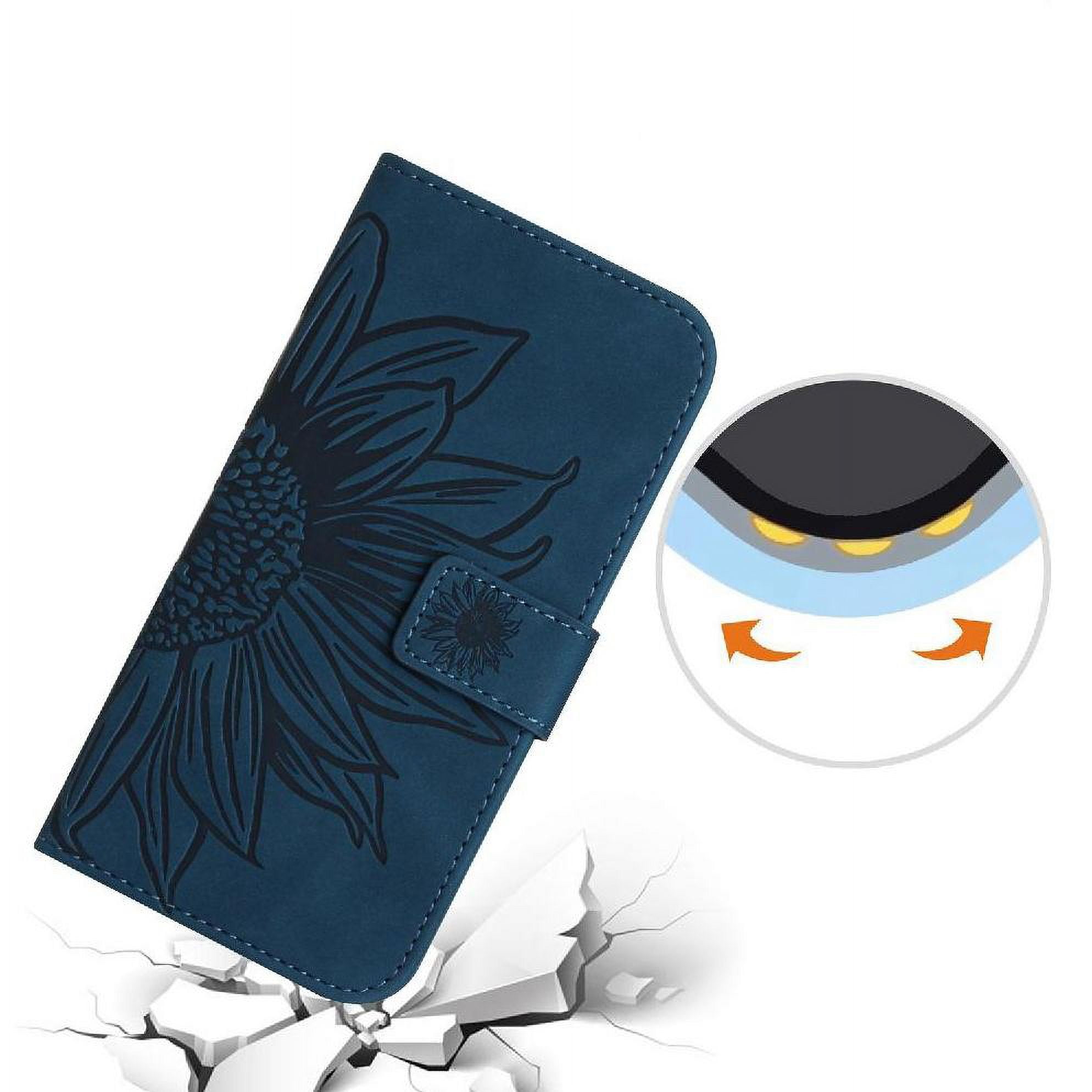 Case for Samsung Galaxy S25 Fe Luxury Pu Leather with Card Slots Holder Embossed Sunflower Short Strap Flip Wallet Phone Case
