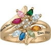 Personalized Family Jewelry Celebration Mother's Birthstone Ring available in Gold over Silver, 10kt and 14kt Yellow and White Gold