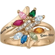 Personalized Family Jewelry Celebration Mother's Birthstone Ring available in Gold over Silver, 10kt and 14kt Yellow and White Gold