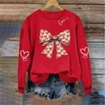 thumbnail image 5 of Mifsaly Valentines Day Outfit Women Heart Print Sweatshirts Long Sleeve Crewneck Sweatshirt Casual Loose Pullover Tops Valentine's Festival Party Spring Fall Outfits, 5 of 7
