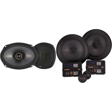 Kicker 51KSS6504 KS-Series 6.5" Component system with 1" tweeters w/ 51KSC6904 6x9" 2 Way Coaxial Bundle