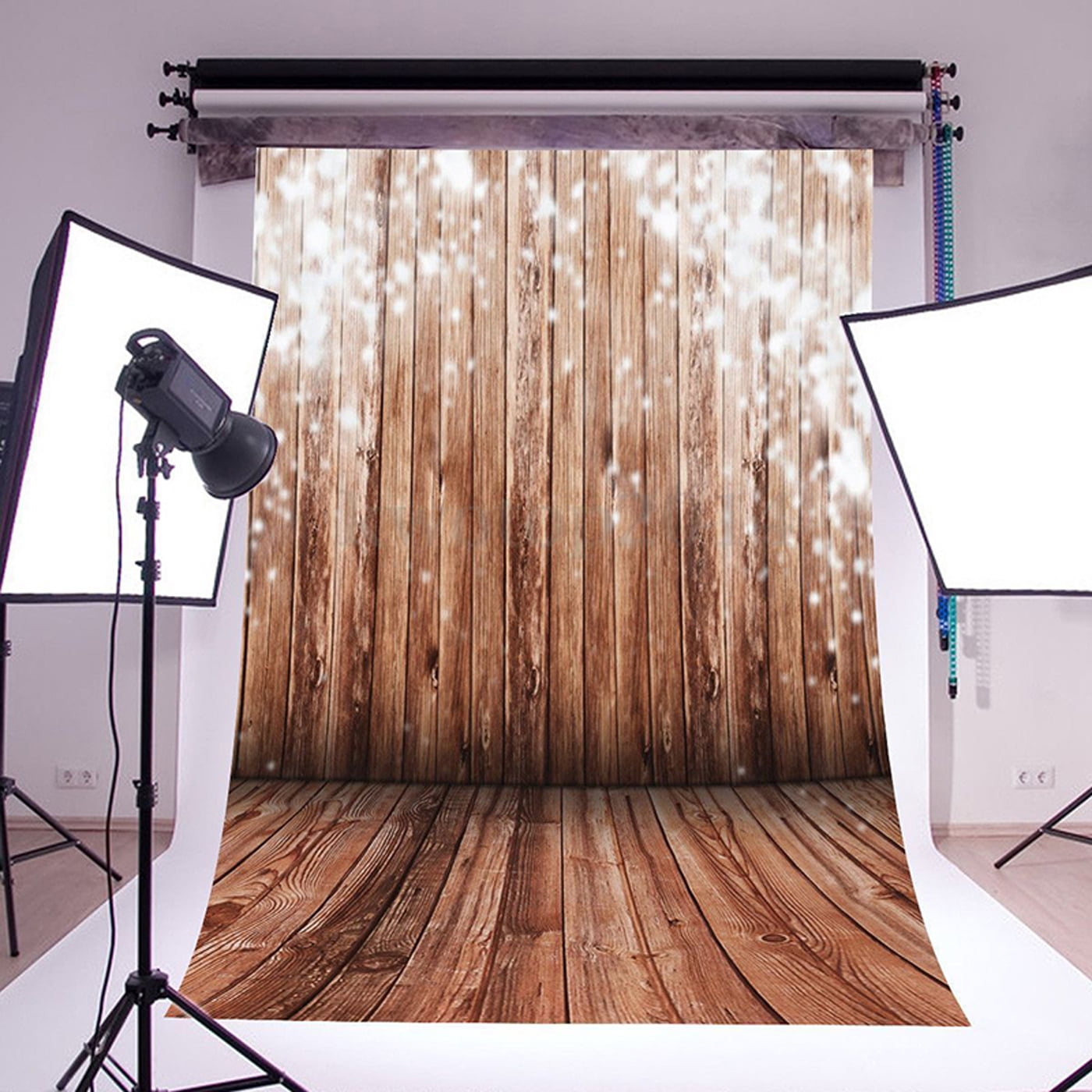 LB 8x8ft Vinyl Vintage Brick Wall Photo Backdrop Rustic Wood Floor Backdrop for Photoshoot Wedding Birthday Party YouTube Video Portraits Photo Booth Background 
