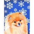 thumbnail image 1 of 11 x 15 In. Pomeranian Winter Snowflakes Holiday Flag, Garden Size, 1 of 1