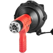 XtremepowerUS Auto Feed Drain Auger Snake - Handheld, 25 Ft, 3/4-2 Pipes, Red/Black