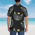 thumbnail image 4 of Gukieu Faces Of The Cat Print Men's Short-sleeved Shirts, Button-down Lapel Hawaiian Shirts, T-shirts, Beach Vacation Summer Casual Wear,Large, 4 of 7