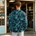 thumbnail image 5 of Men's Camouflage Sweatshirt Loose Fit Crewneck Long Sleeve Pullover Top Casual Graphic Print Hoodie Streetwear Fashion Oversized Jumper Sweater Winter Fall Clothing, 5 of 5