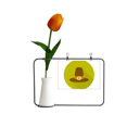 thumbnail image 1 of El día de Acción de Gracias formal hat pattern Tarjeta de jarrón artificial de tulipanes, 1 of 3