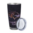 thumbnail image 2 of Taza térmica duradera de acero inoxidable 304 con temática del equipo de fútbol de los Ravens con tapa y pajita Taza térmica de acero inoxidable de 20 oz Taza para automóvil Adecuada para bebidas, 2 of 8