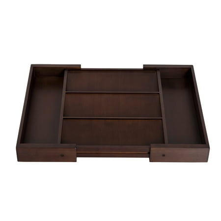 Honey-Can-Do - Expandable Kitchen Drawer Organizer Tray - Walnut