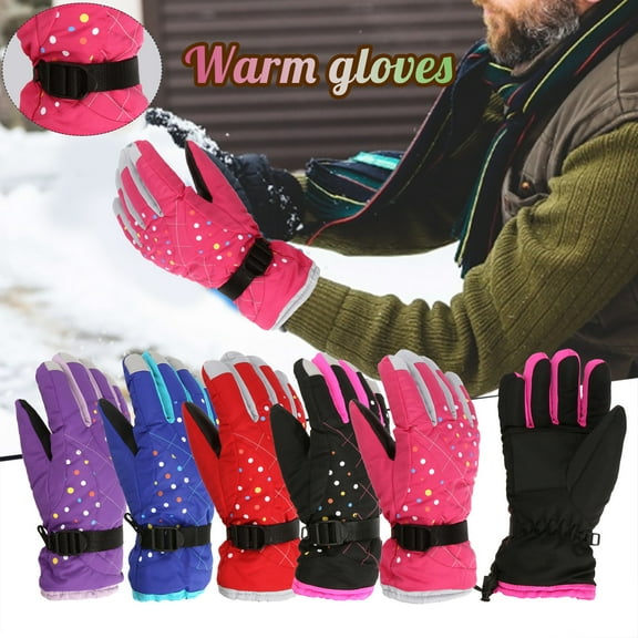Floleo Women Winter Ski Gloves Waterproof Windproof Snow Gloves Warm Snowboard Gloves For Cold Weather Outdoor Activities