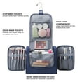 thumbnail image 4 of Large Hanging Travel Toiletry Bag Dopp Kit with Hook Cosmetic Makeup Organizer with Brush Holder Water-Resistant Bathroom for Women Men, Navy Blue, 4 of 8