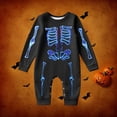 thumbnail image 5 of Shadoumai Matching Family Pajamas Sets Skeleton Glow in Dark Jumpsuit Halloween Hooded One-Piece Zipper PJS Family Jammies, 5 of 5