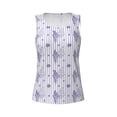 thumbnail image 4 of Xecao Bouquet and Lavender Flowers print women's scoop neck, loose-fit workout tank tops for the gym., 4 of 9