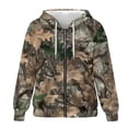 thumbnail image 4 of Uorisanigo Hunting Camo Forest Hoodie for Women Size XS Fashion Long Sleeve Zipper Hoodies for Women Polyester Drop Shoulder Oversized Fall Winter Outfits Clothes, 4 of 7