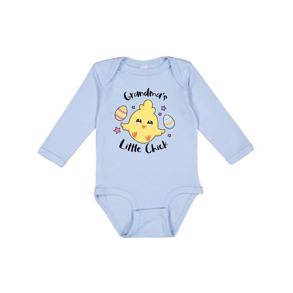 Inktastic Happy Easter Grandma's Little Chick Girls Long Sleeve Baby Bodysuit