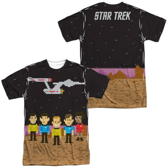 Star Trek Pixel Crew Unisex Adult Sublimated Costume T Shirt (Front/Back), 3X-Large Multicolor