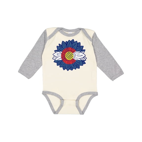 Inktastic Colorado Flag Sunflower Boys or Girls Long Sleeve Baby Bodysuit