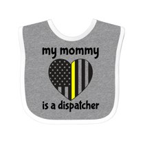 Inktastic Dispatcher Mom Emergency Gold Line Flag Boys or Girls Baby Bib